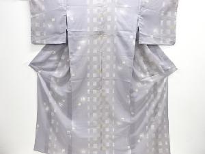 駒絽 色紙に草花模様小紋着物